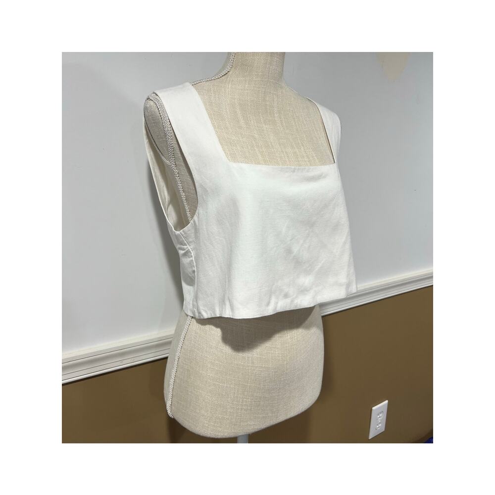 O.P.T White Ambrose Linen Tank
